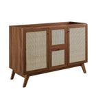 Modway - Soma 48" Vanité de salle de bain à un seul lavabo - Blanc noyer-Bassin d’évier en céramique