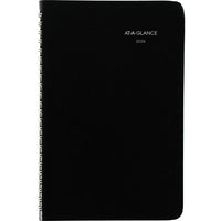 AT-A-GLANCE 2026 Weekly Appointment Book - 8" H x 4-7/8" W - Black - Bilingual-12 months tabbed: January 2026 - December 2026
