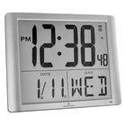 Marathon Super-Jumbo Atomic Digital Wall Clock with 7" Digits - Graphite Grey-JUMBO DISPLAY - LCD display features 7-inch digits for easy viewing