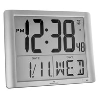 Marathon Super-Jumbo Atomic Digital Wall Clock with 7" Digits - Graphite Grey-JUMBO DISPLAY - LCD display features 7-inch digits for easy viewing