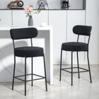 HOMCOM 27" Counter Height Bar Stools - Black - 2 Pack-Built-in footrest gives your legs a place to relax while you sit
