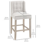 HOMCOM Counter Height Modern Upholstered Bar Stools - Beige - 2 Pack-The footrest helps in keeping a relaxed body posture
