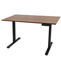 Ezywork Dual Motor Electric Height Adjustable Standing Desk - 48" x 24" - Black Frame / Dark Wood Table Top-Eletric with DUAL MOTOR