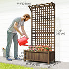 Outsunny - jardinière surélevée en bois 72 po - café-Utilisez la partie supérieure pour accrocher des pots de fleurs et des décorations pour votre jardin
