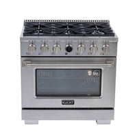 Kucht 36" KXP Series Dual Fuel Range Natural Gas - Stainless Steel-New Kucht Horus Digital Dial Thermostat