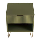 Manhattan Comfort - Table de nuit moderne DUMBO 20,07" à 1 tiroir - Vert olive-Garantie limitée du fabricant de 30 jours