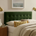 Modway Emily Stain-Resistant Performance Velvet Full Size Headboard - Moss Green-Wood Blend Frame