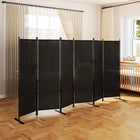 HOMCOM 6 Panel Freestanding Room Divider for Home Office - Charcoal Grey-Simply assembly required