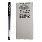 Zebra Z-Grip Gel Stick Pens - 0.7mm - Black - 12 Pack-Smooth writing