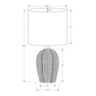 Monarch Specialties 17" H Transitional Table Lamp - White Rattan / Beige Shade-Seamlessly blending with any transitional decor theme, this accent lighting with a natural, white textured finish base and modern linen-blend beige shade adds an upscale, casual look to a nightstand, end or side table, or a console table