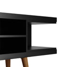 Manhattan Comfort Utopia 70.47" Modern TV Stand - Black-Includes 3 Center Shelves and 2 Large Open Side Compartments