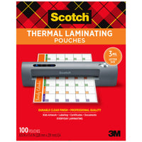 Scotch Thermal Laminating Pouches - 3 mil Size - 100 Pack-Ideal for protecting items from damage