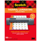 Scotch - Pochettes de plastification thermique, taille 3 mil, paquet de 100-Idéal pour protéger les objets des dommages