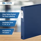 Davis Group Premium Economy Binder - Round Ring - 1" - Royal Blue - 6 Pack-Round Ring, Non-Locking