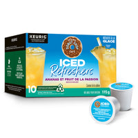 Donut Shop - Pods K-Cup Iced Refreshers - Ananas Passionfruit - Paquet de 10-ICED REFRESHERS : Vous pouvez maintenant préparer une délicieuse boisson rafraîchissante digne du meilleur café à la maison, à la simple pression d’un bouton. Il suffit d’infuser sur glace et de savourer!