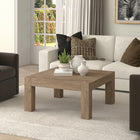 Hudson&Canal Langston 34"W Square Coffee Table - Antiqued Grey Oak-Features easy assembly