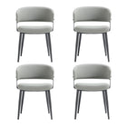 Manhattan Comfort - Lot de 4 chaises de salle à manger modernes Luce 22 po en similicuir texturé, coloris gris pierre-Chaise de salle à manger moderne pour salle à manger et usage de travail Lot de 4