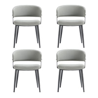 Manhattan Comfort - Lot de 4 chaises de salle à manger modernes Luce 22 po en similicuir texturé, coloris gris pierre-Chaise de salle à manger moderne pour salle à manger et usage de travail Lot de 4