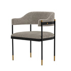 Manhattan Comfort Lia 24.8" Modern Chenille Upholstered Dining Armchair - Stone-10