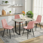 HOMCOM Dining Chairs with Metal Legs for Kitchen - Pink - Set of 4-Versatile design suitable for dining, kitchen, or living rooms