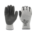 Atlas - Gants d'hiver en latex de caoutchouc naturel à prise en main optimale - Doublure en coton/polyacrylique - Gris/Blanc - Taille M - Lot de 2-Tricot san couture en acrylique/coton/polyester