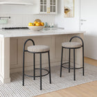Zuo Sisal Counter Stool - Beige Tweed - Set of 2-Assembly not required