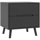 HOMCOM - Table de chevet moderne avec 2 tiroirs et pieds en bois massif - noir-Le style moderne met en valeur la décoration de votre intérieur 