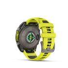 Garmin fēnix 8 - Solar Outdoor Recreation/Adventure Watches - 47 mm - Sapphire, Titanium with Amp Yellow/Graphite Silicone Band-For your active lifestyle, a built-in speaker and mic let you make and take phone calls from your wrist when your watch is paired to your smartphone — and you can even use your smartphone’s voice assistant to respond to text messages and more
