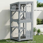 PawHut Catio Outdoor Cat Enclosure on Exercise Wheels - Indoor/Outdoor-Waterproof asphalt roof and angled braces keep shelter dry, steady outdoors
