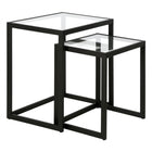Hudson&Canal - Table d'appoint rectangulaire gigogne Rocco - Bronze noirci-Une finition en bronze noirci fabriquée à la main est appliquée sur le cadre en acier