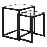 Hudson&Canal - Table d'appoint rectangulaire gigogne Rocco - Bronze noirci-Une finition en bronze noirci fabriquée à la main est appliquée sur le cadre en acier