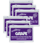 Ready 2 Learn Washable Stamp Pad - Grape Scented - Purple - 6 Pack-Stop And Smell The Ink - Add some life to your artistic creations! This purple stamp pad features fragrant, grape-scented ink. An entertaining artistic resource for classrooms, homes or centers!