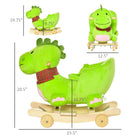 Qaba - Poussette dinosaure en peluche et cheval à bascule 2 en 1 pour tout-petits-Siège rembourré confortable recouvert d'un tissu en peluche doux 
