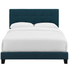 Modway Amira Upholstered Fabric King Bed - Azure-Wood Frame / LVL Slats / MDF Headboard
