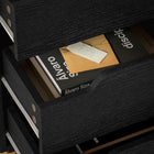 HOMCOM 3-Drawer Filing Cabinet with Wheels, Mobile - Black-Assembly Required