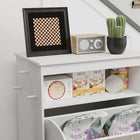 PawHut Pet Feeder Station Storage Cabinet and Container - White-Can be used as a side table or end table 
