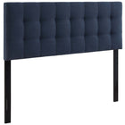 Modway Lily Upholstered Fabric Queen Headboard - Navy-Elegantly tufted headboard