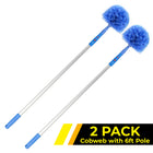 Gritt Commercial Cobweb Duster Brush with 6' Telescopic Pole - 2 Pack-Pole Maximum Length: 6'