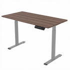 Ezywork - Bureau assis-debout électrique réglable en hauteur 60 po - Structure grise / Plateau en bois foncé-Plateau de table d'une seule pièce, épaisseur 1 pouce