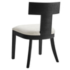 Modway Peregrine Wood and Fabric Upholstered Dining Chairs - Black/Heathered Weave Ivory - 2 Pack-8