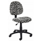 Nicer Furniture - chaise de travail en microfibre - zèbre-Siège rembourré épais avec dossier et soutien lombaire intégrés.