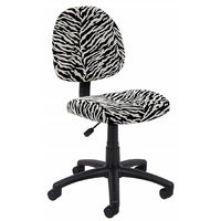 Nicer Furniture - chaise de travail en microfibre - zèbre-Siège rembourré épais avec dossier et soutien lombaire intégrés.