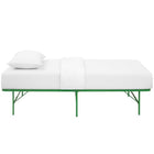 Modway Horizon Stainless Steel Twin Bed Frame - Green-Generous 14" Storage Space