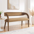 Modway Pinnacle Performance Velvet Accent Bench - Brown-Dense Foam Padding