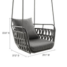 Modway Kaliah Outdoor Patio Aluminum Swing Chair - Charcoal Charcoal-Polyester Belt Straps