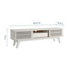 Modway Render 59" TV Stand - White-Dual Slatted Sliding Doors