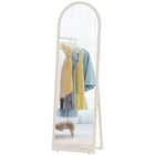 HOMCOM Arched Full Body Mirror - 21" W x 64" H - White-Elegant three-layer arched frame with a unique faux stone texture design 