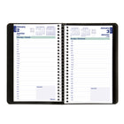 Blueline 2027 Daily Planner with Spiral Binding and Soft Lizard-Like Cover - 8" x 5" - Black - Bilingual-Spiral binding and soft lizard-like