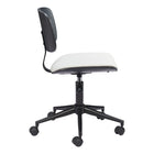 Zuo Duravel Office Chair - White/Black-Dimensions: 24.8" L x 24.8" W x 34.8" H