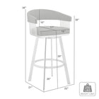 Armen Living - Chelsea Tabouret de Bar Pivotant de 74 cm de Hauteur en Similicuir Gris et Acier Inoxydable Brossé-8